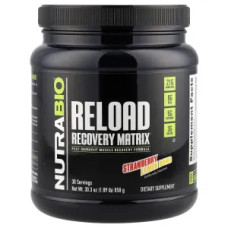 Посттренировочный комплекс, вкус клубника и лимон, NutraBio Reload Recovery Matrix, 868 г