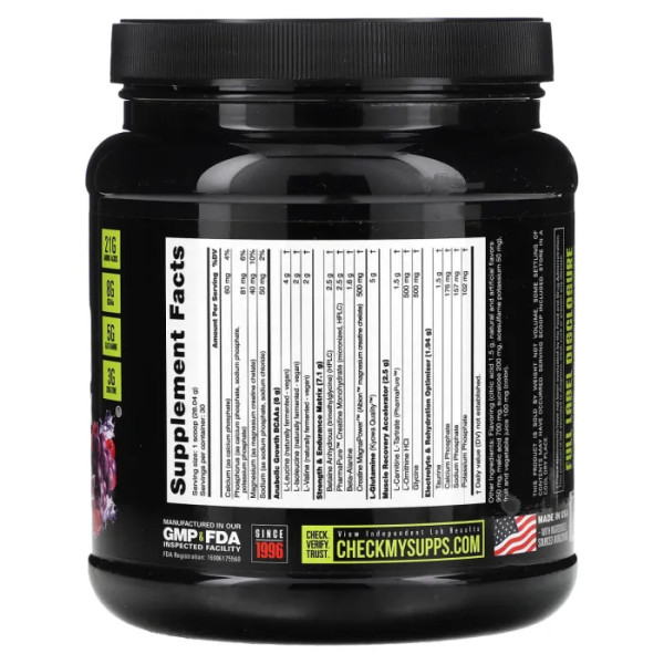 Післятренувальний комплекс, Reload Recovery Matrix, NutraBio, зі смаком виноград-ягоди, 841 г