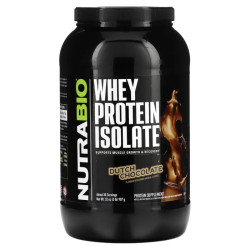 Изолят сывороточного протеина, вкус голландский шоколад, NutraBio Whey Protein Isolate, 907 г