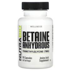 Бетаїн безводний, NutraBio Betaine Anhydrous, 90 капсул