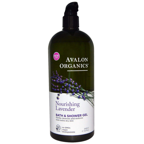 Гель для ванни та душу, Bath & Shower Gel, Avalon Organics, очищающий з лавандою, 946 мл