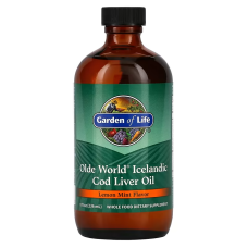 Рыбий жир из печени трески, Garden of Life Cod Liver Oil, со вкусом лимона и мяты, 236 мл.