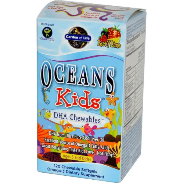 Риб'ячий жир для дітей, Oceans Kids, DHA, Garden of Life, 120шт