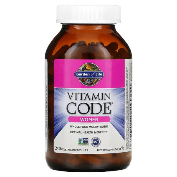 Сирі Вітаміни для жінок, Whole Food Multivitamin for Women, Vitamin Code, Garden of Life, цільнохарчові, 240 вегетаріанських капсул