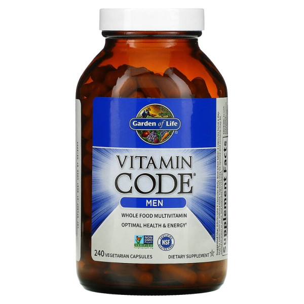 Вітаміни для чоловіків, Whole Food Multivitamin for Men, Garden of Life, Vitamin Code, 240 вегетаріанських капсул