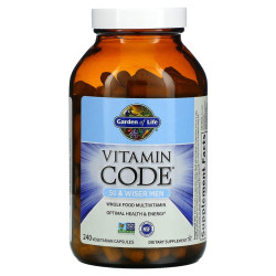 Витамины для мужчин 50+, Garden of Life Men Multivitamin, Vitamin Code, 240 вегетарианских капсул