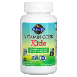 Мультивитамины для детей, Garden of Life Multivitamin for Kids, цельнопищевые, вкус ягод вишня, 60 жевательных таблеток.