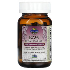 Ресвератрол 350 мг, RAW Resveratrol, Garden of Life, 60 веганских капсул