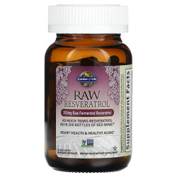 Ресвератрол 350 мг, RAW Resveratrol, Garden of Life, 60 веганских капсул