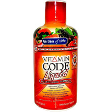 Сирые мультивитамины, Garden of Life Vitamin Code Liquid, со вкусом фруктового пунша, 900 мл.