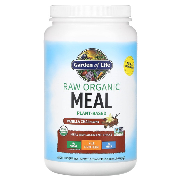 Замінник харчування, RAW Organic Meal, Garden of Life, ванільний смак, 1064 г