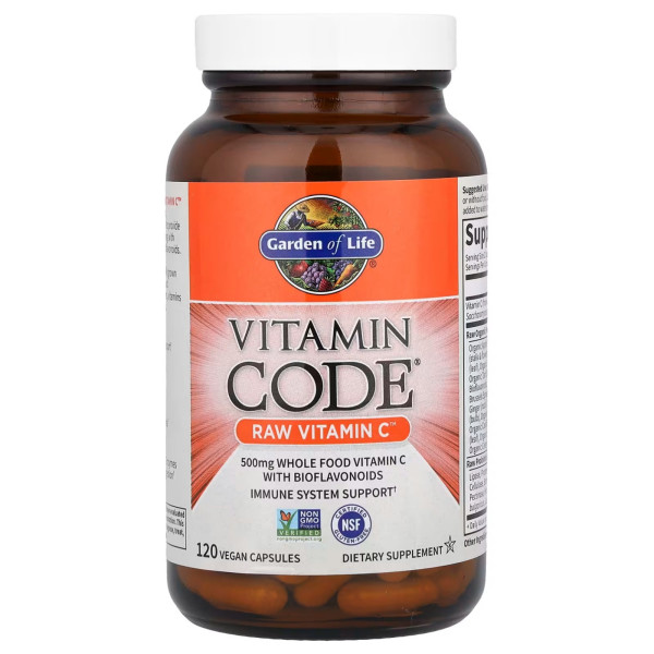 Сирий Вітамін С, Raw Vitamin C, Garden of Life, Vitamin Code, 120 капсул