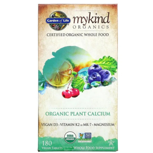 Кальцій рослинний, Plant Calcium, Garden of Life, органік, 180 таблеток