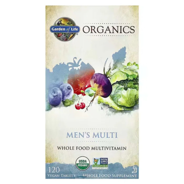 Вітаміни для чоловіків, Mens Multi, Garden of Life, цільнохарчові, 120 веганських таблеток