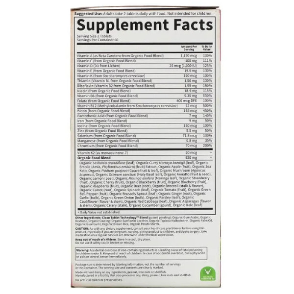 Мультивітаміни для жінок, Women's Multi, Garden of Life, MyKind Organics, 120 таблеток