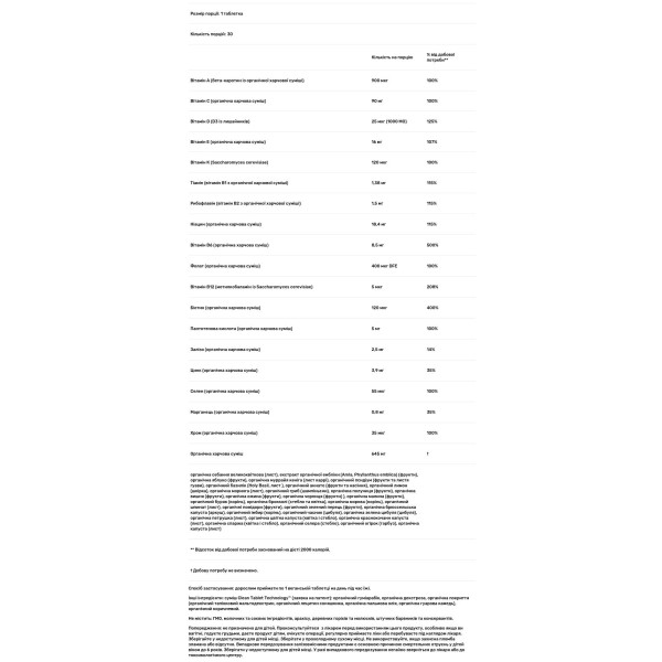 Мультивітаміни для жінок, Women's Multivitamin, Garden of Life, MyKind Organics, 1 на день, 30 веганських таблеток