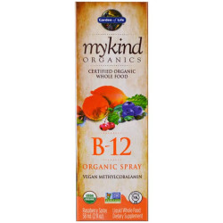 Витамин B12, спрей, вкус малины, органик, Garden of Life Vitamin B12 Spray, 58 мл