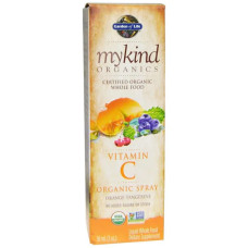 Вітамін C, спрей, органік, апельсин-мандарин, Vitamin C Garden of Life Mykind Organics, 58 мл