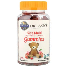 Мультивітаміни, жувальні, фруктовий смак, органік, для веганів, Kids Multi Gummies Garden of Life Mykind Organics, 120 жувальних цукерок