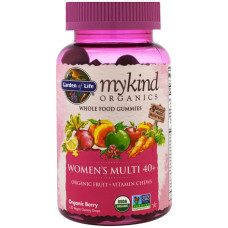 Мультивітаміни для жінок 40+ жувальні, смак ягоди, Garden of Life Mykind Organics Women's Multi, 120 жувальних цукерок