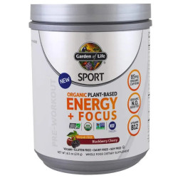Растительный протеин перед тренировкой, Energy + Focus Garden of Life Sport, органик, вкус ежевика и вишня, 231 г