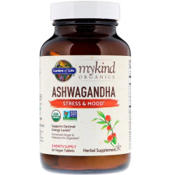 Ашваганда для стресса и настроения, Garden of Life MyKind Organics Ashwagandha, 60 таблеток