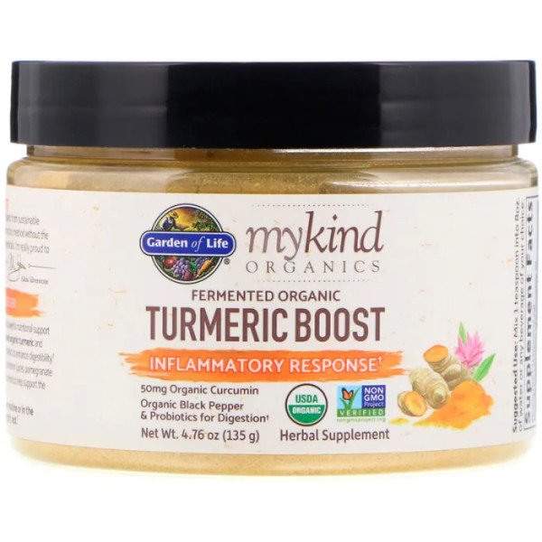 Куркума ферментована, Turmeric, Garden of Life, MyKind Organics, 135 г