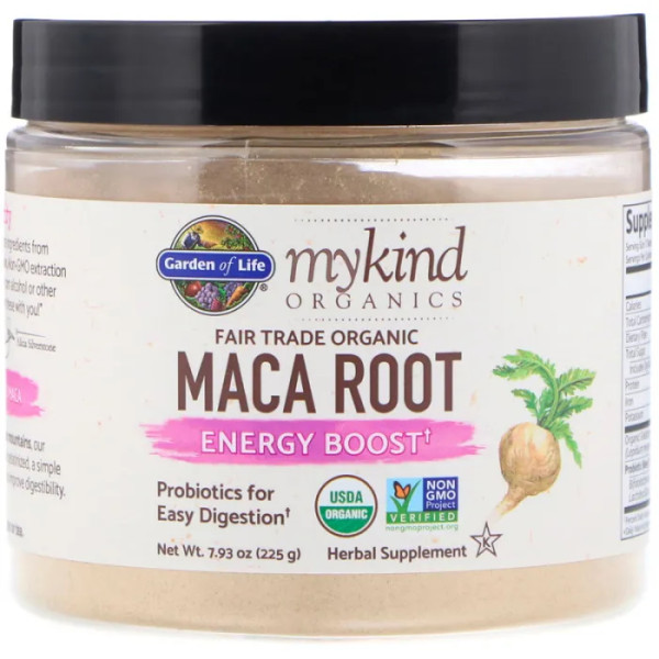 Мака корінь, Maca Root, Garden of Life, MyKind Organics, органік, прискорювач енергії, 225 г