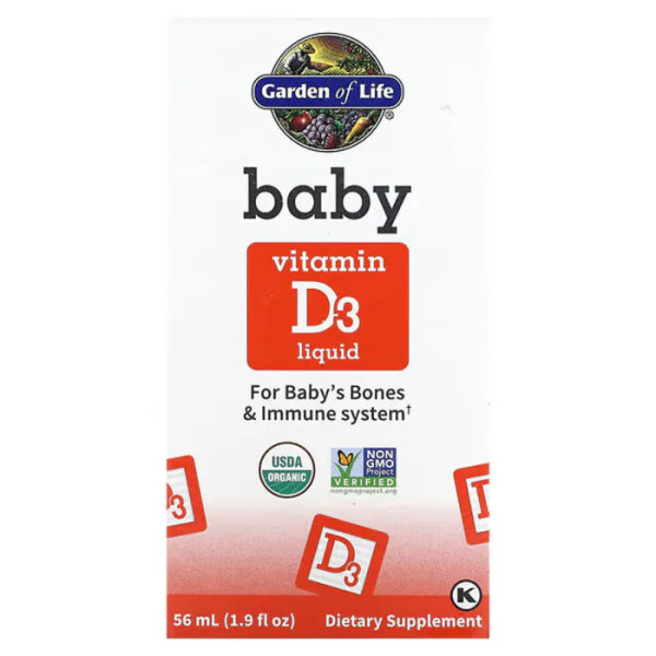 Вітамін D3 для дітей, Baby Vitamin D3 Liquid, Garden of Life, 56 мл