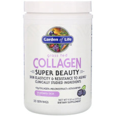Колаген трав'яної відгодівлі порошок, смак чорниці асаї, Garden of Life Grass Fed Collagen, 270 г