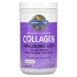 Колаген з гіалуроновою кислотою, Garden of Life Collagen, grass-fed та wild-sourced, без смаку, 270 г