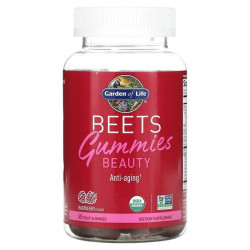 Поддержка кожи волос и ногтей, жевательные, с буряком, вкус малина, Garden of Life Beets Gummies Beauty, 60 жевательных конфет