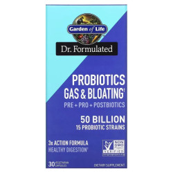 Пробиотики от газов и вздутия 50 млрд КОЕ, Garden of Life Probiotics Gas Bloating, 30 капсул