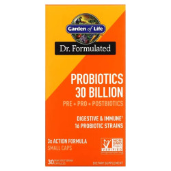 Пробиотики 30 млрд, Garden of Life Probiotics, 30 мини капсул