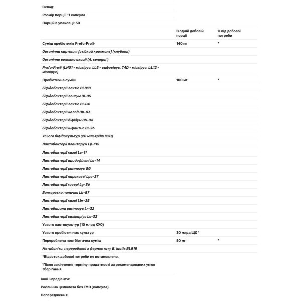 Пробіотики, Probiotics, Garden of Life, 30 мільярдів, 30 міні-капсул