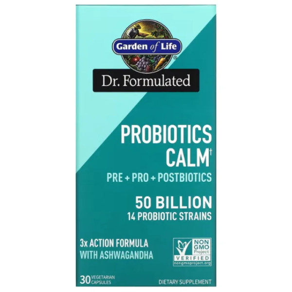 Заспокійливі пробіотики, Probiotics Calm, Garden of Life, 50 мільярдів КУО, 30 капсул