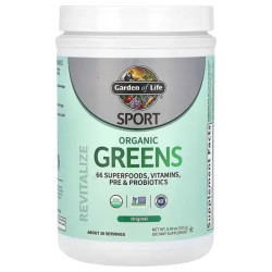 Органическая зелень порошок, Organic Greens Garden of Life Sport, суперпродукт, оригинал, веган, 255 г