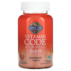 Коэнзим Q10 150 мг, жевательные, вкус клубника, Garden of Life Vitamin Code Gummies CoQ10, 60 жевательных конфет