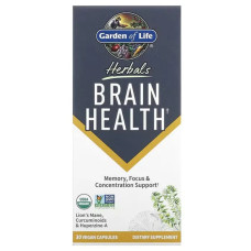 Підтримка мозку, Garden of Life Herbals Brain Health, м'ята, 30 веганських капсул