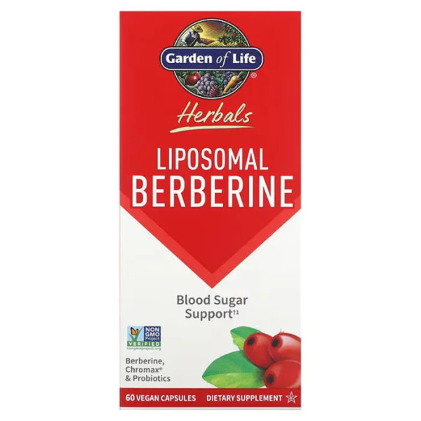 Ліпосомальний берберин, Liposomal Berberine, Garden of Life, Herbals, 60 веганських капсул