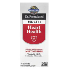 Мультивітаміни для здоров'я серця, Garden of Life Dr. Formulated Multi, з вітаміном K2 MK-7 вітамінами групи B та пробіотиками 30 капсул