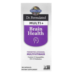 Мультивітаміни для мозку, Garden of Life Dr. Formulated Multi+, з лютеїном, зеаксантином, D3 та пробіотиками, 30 капсул