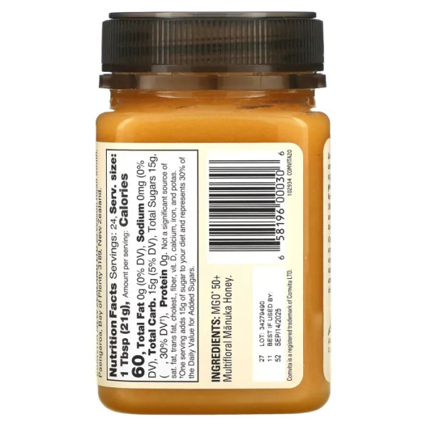 Манука мед різнокольоровий, Multifloral Manuka Honey, Comvita, MGO 50+, 500 г