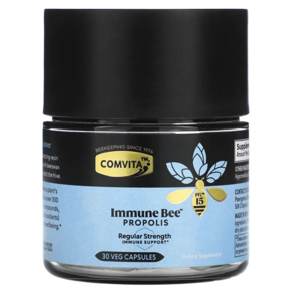 Прополіс, Immune Bee Propolis, Comvita, регулярна підтримка імунітету, PFL15, 30 рослинних капсул