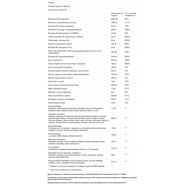 Мультивітаміни і мінерали, Multivitamin & Mineral, Pure Essence, LifeEssence, 120 таблеток