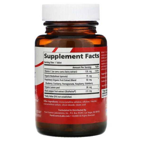Вітамін С натуральний, Vitamin C, Pure Essence, 30 таблеток