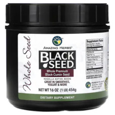 Чорний кмінь цільне насіння преміум, Amazing Herbs Black Seed Whole Premium Black Cumin Seed, 454 г