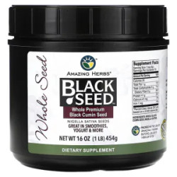 Чорний кмінь цільне насіння преміум, Amazing Herbs Black Seed Whole Premium Black Cumin Seed, 454 г