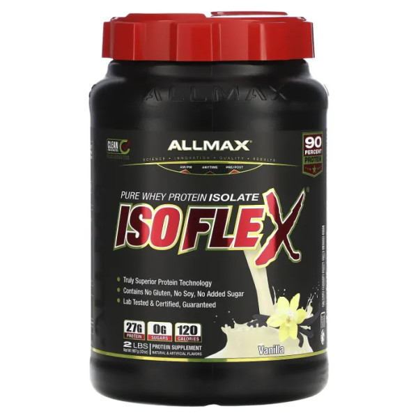 Ізолят сироваткового протеїну, Pure Whey Protein Isolate, ALLMAX Nutrition, ваніль, 907 гр.