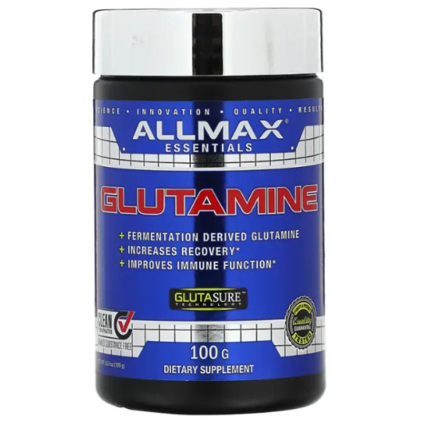 Глутамін, Essentials, Glutamine, ALLMAX, порошок, 100 г